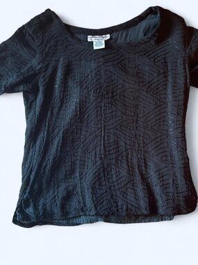 Black Her Style rayon blouse from 80’s or 90’s #rayon #witchy